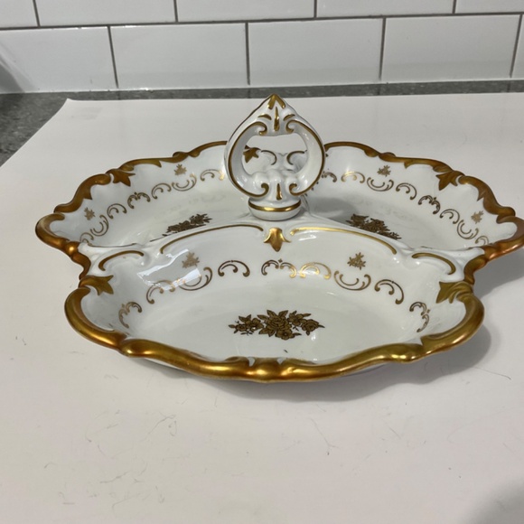 VTG REICHENBACH Beautiful 3 Section Dish Plate With Handle German - Picture 7 of 7